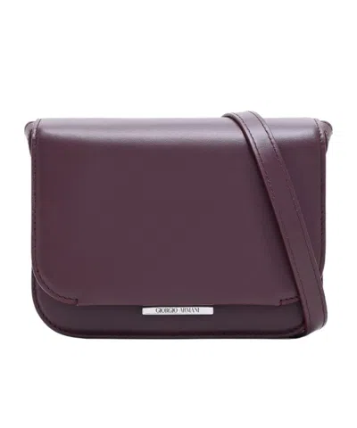Giorgio Armani Small X 10 Corso Como Push-lock Shoulder Bag In Burgundy