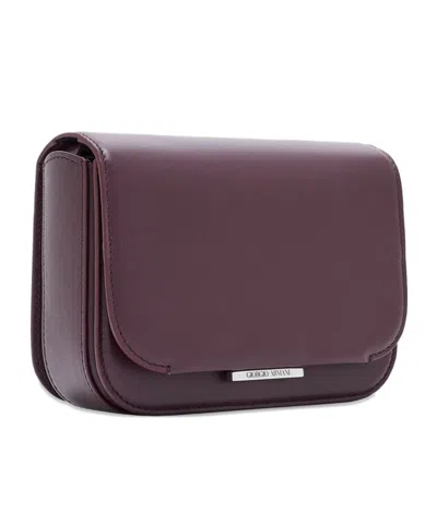 Giorgio Armani Small X 10 Corso Como Push-lock Shoulder Bag In Burgundy