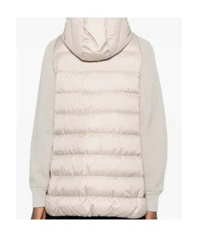 Brunello Cucinelli Shiny Zipped Pull Down Jacket In Brown