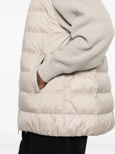 Brunello Cucinelli Shiny Zipped Pull Down Jacket In Brown