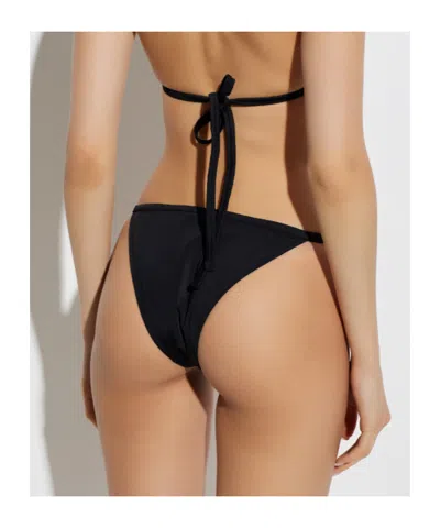 Versace Halter Bikini Briefs High Cut Hardware In Black