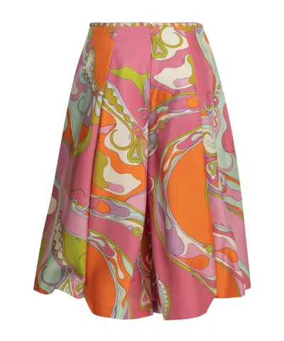 Pucci Orchidee Printed Culotte Pants In Multi
