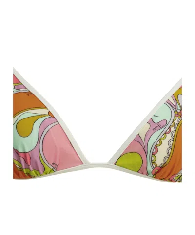 Pucci Orchidee Triangle Bikini Top In Black