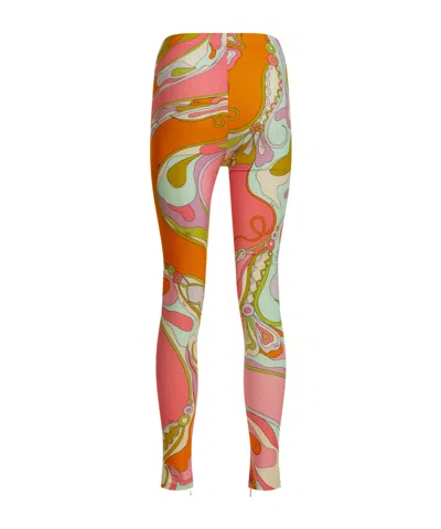 Pucci Orchidee Printed Leggings In Black