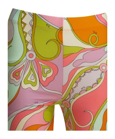 Pucci Orchidee Printed Leggings In Black