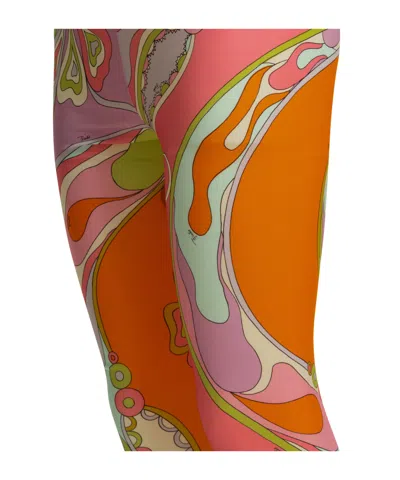 Pucci Orchidee Printed Leggings In Black