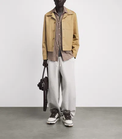 Amiri Beige Script Collar Shirt Jacket In Nude