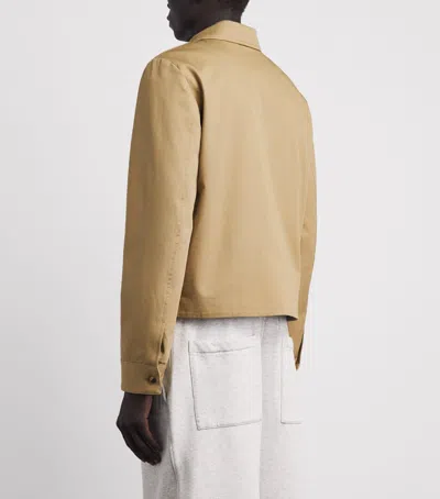 Amiri Beige Script Collar Shirt Jacket In Nude