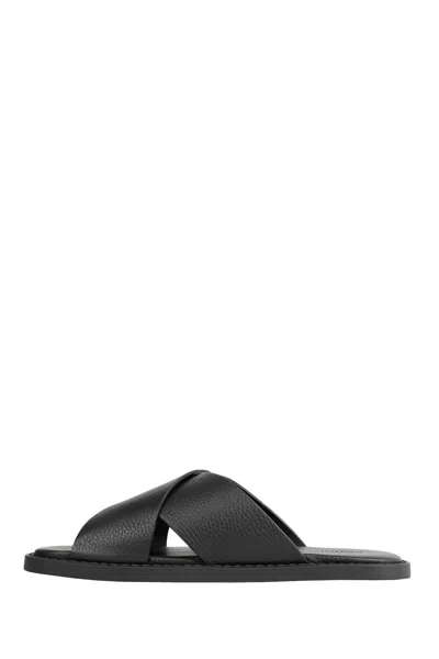 Fendi Squared Ff Slides In Black