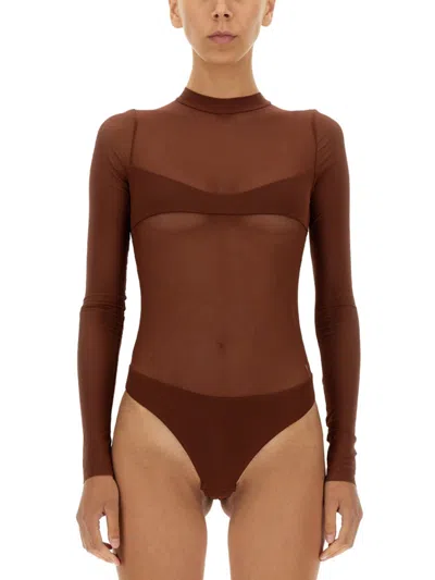 Not After Ten Brown Solid Mock Collar Top In Brown