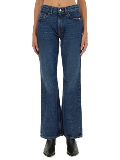Amish Denim Flared High Rise Jeans In Denim