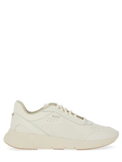 Hugo Boss White Solid Titanis Sneakers In Multi