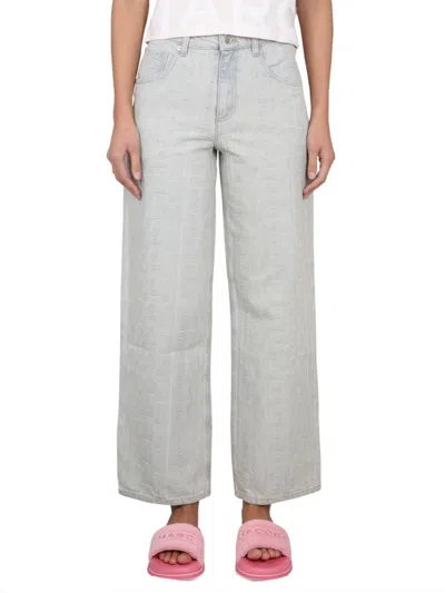 Marc Jacobs Blue Relaxed High Rise Jeans In Blue