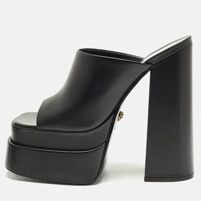 Versace Black Aevitas Platform Mules In Black