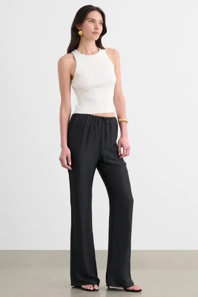 Toccin Nela Drawstring Flared Pull-on Pant In Black