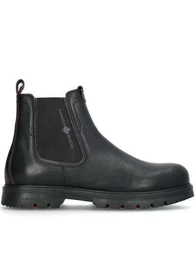 Canada Snow Mount Faden Elastic Panel Ankle Boots In Black