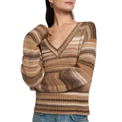 Veronica Beard Diora Pullover Sweater In Desert Khaki Multi In Multi