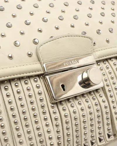 Prada Studded Chain Bag In Neutral