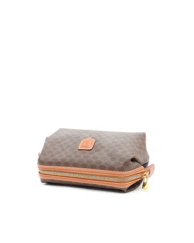 Celine Céline Macadam Pouch In Brown