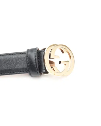 Gucci Interlocking G Belt, Size 85 In Black