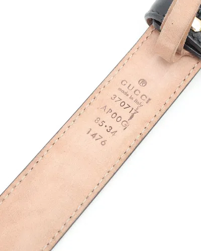 Gucci Interlocking G Belt, Size 85 In Black