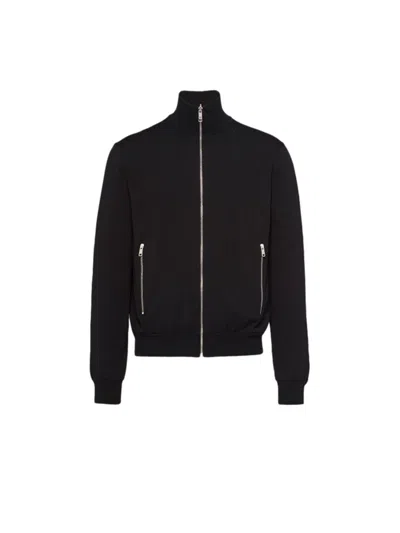 Prada Reversible Virgin Wool And Re-nylon Jacket In Black