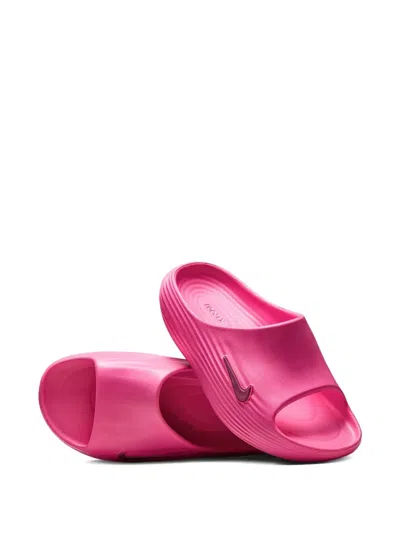 Nike Reactx Ribbed Slides In Pink