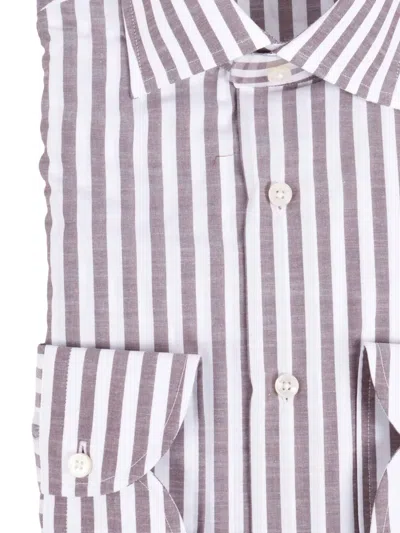Xacus Vertical Striped Structured Collar Shirt In Multi