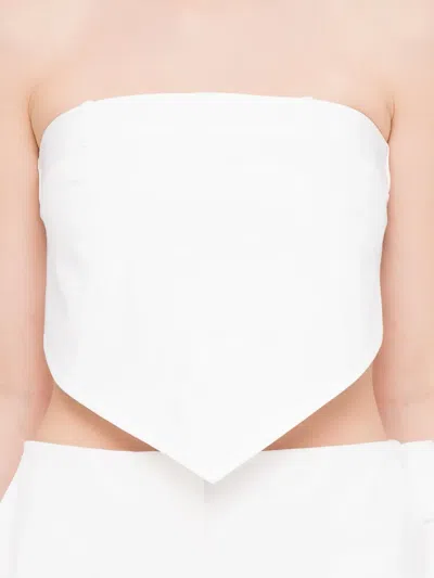 Medeea Deconstructed Pointed-hem Top In White