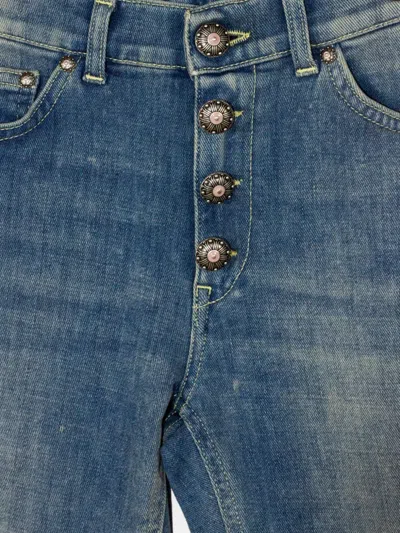 Dondup Distressed Button-front Jeans In Blue