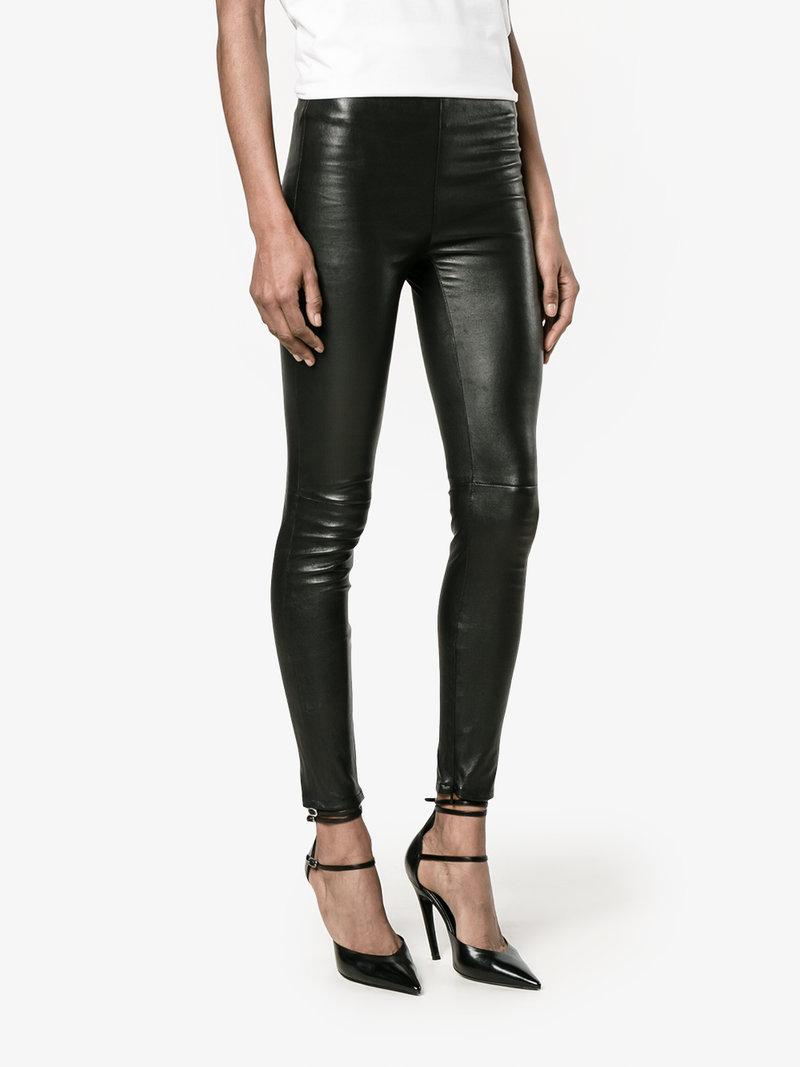 Saint Laurent Motorcycle Legging In Black | ModeSens