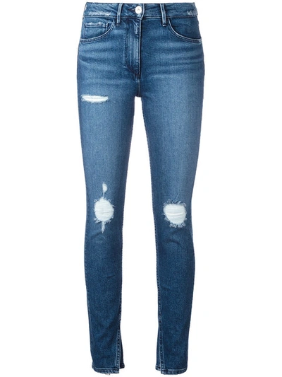 3x1 Slit Ankles Cropped Jeans - Blue