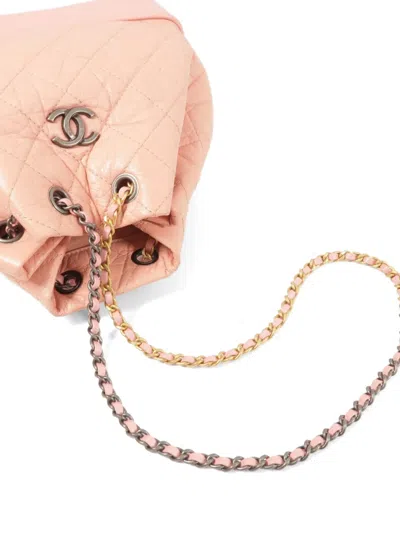 Pre-owned Chanel Gabrielle Cc Backpack In Pink