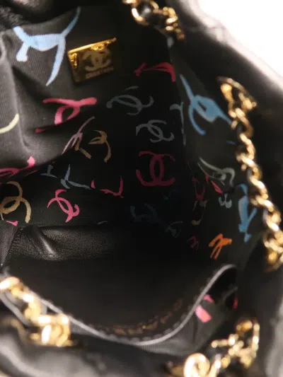Pre-owned Chanel Cc Diamond-quilted Backpack In Black