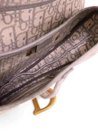 Pre-owned Dior Medium Saddle Shoulder Bag In Gray