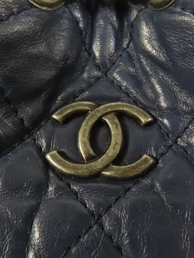 Pre-owned Chanel Cc Gabrielle Backpack In Blue