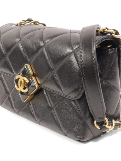 Pre-owned Chanel Cc Diamond-quilted Shoulder Bag In Black