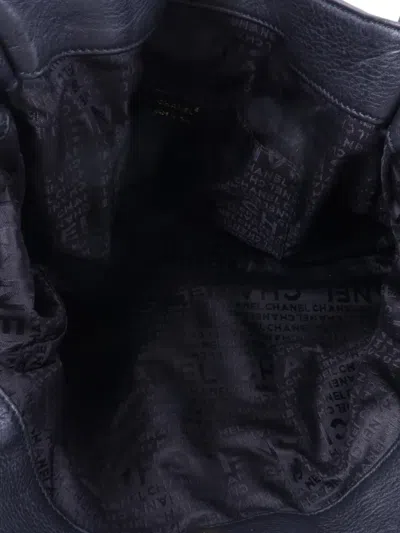 Pre-owned Chanel Cc Cube Leather Tote Bag In Black