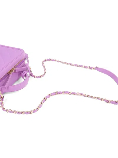 Pre-owned Chanel Cc Vanity Case Shoulder Bag In Purple