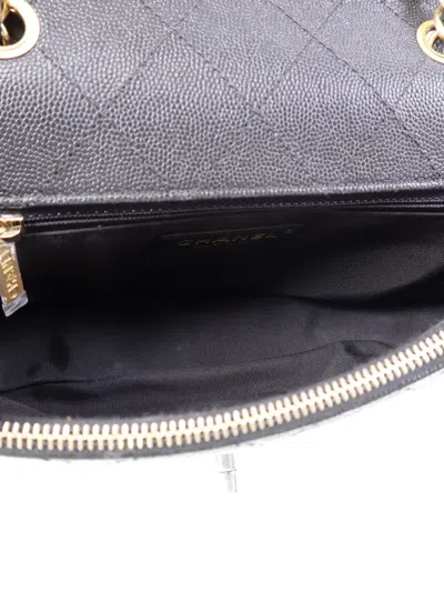 Pre-owned Chanel Cc Turn-lock Chain Shoulder Bag In Black