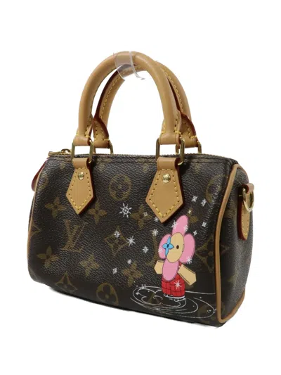 Pre-owned Louis Vuitton Monogram Nano Speedy Tote Bag In Brown
