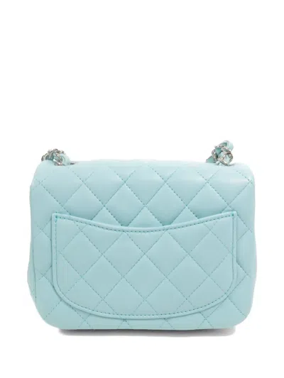Chanel 17 Cc Turn-lock Classic Flap Leather Shoulder Bag In Blue