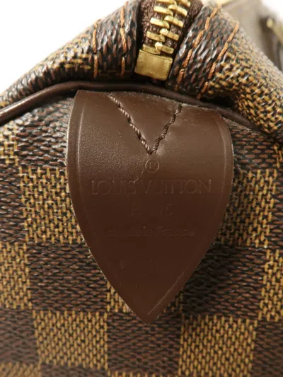 Pre-owned Louis Vuitton Damier Ebene Speedy 35 Handbag In Brown