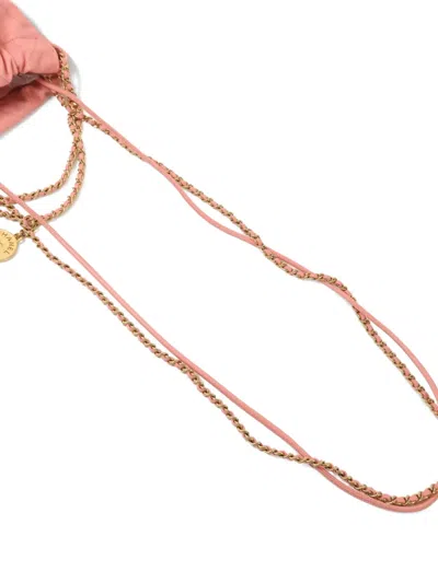 Pre-owned Chanel 22 Mini Chain-strap Shoulder Bag In Pink