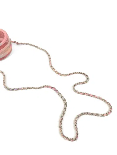 Pre-owned Chanel Cc Chain Crossbody Bag In Pink
