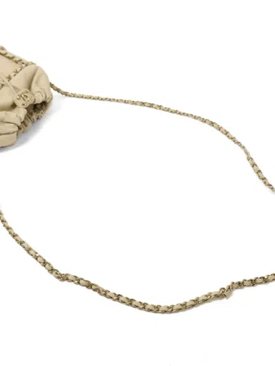 Pre-owned Chanel Cc Cage Bucket Bag In Neutral