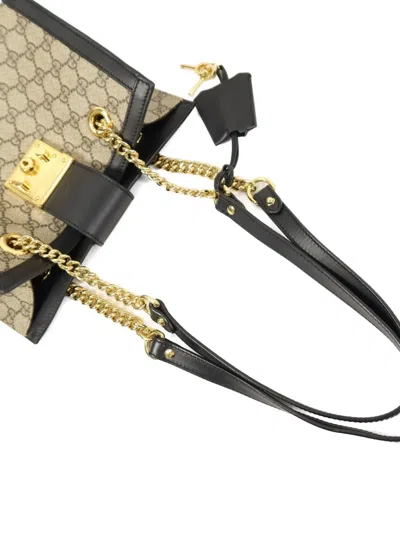 Pre-owned Gucci Small Gg Padlock Chain Shoulder Bag In Neutral