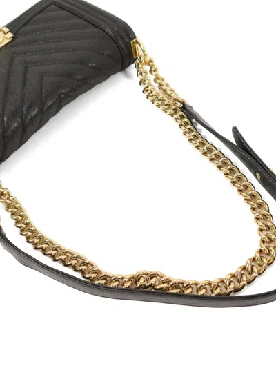 Pre-owned Chanel 25 Boy Chain-strap Shoulder Bag In Black