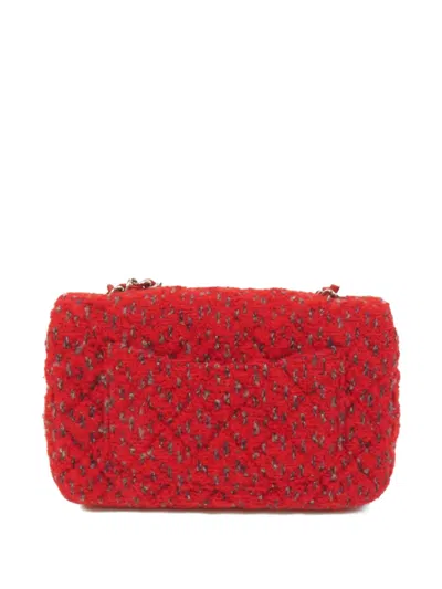 Chanel 20 Mini Flap Tweed Shoulder Bag In Red