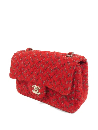 Chanel 20 Mini Flap Tweed Shoulder Bag In Red